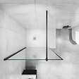 AICA SANITAIRE - AICA paroi de douche noire 90x200cm paroi de douche à l'italienne en 8mm verre anticalcaire avec barre de fixation noire 90cm en carré - vignette