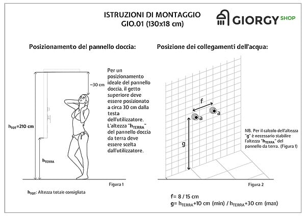 LANERI - Colonne De Douche Hydromassage Avec Trois Fonctions En Acier Brillant - large