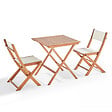 OVIALA - Ensemble table carrée pliante et 2 chaises pliantes blanches - Sete - vignette