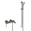 GROHE - Grohe Set bain/douche Mitigeur Essence + Ensemble de douche complet 3 jets Euphoria, Hard Graphite brossé (33624AL1-SET) - vignette