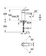 GROHE - Eurosmart Cosmopolitan Set Mitigeur Lavabo Taille M + Bonde clic clac Grohe pour lavabo avec trop-plein (23327000-CLICCLAC) - vignette