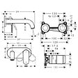 HANSGROHE - Vernis Blend Set Mitigeur de lavabo encastré mural, bec 207 mm + Corps d'encastrement, Noir mat (71576670-SET) - vignette