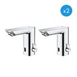 GROHE - Bau Cosmopolitan E Lot de 2 mitigeurs lavabo infrarouge 1/2″ avec limiteur de température ajustable, Chromé (36451000-DUO) - vignette