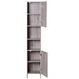 HOMCOM - Meuble colonne rangement salle de bain dim. 30L x 32l x 172H cm 2 placards avec étagère + 2 niches MDF imitation bois gris - vignette