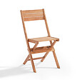 OVIALA - Lot de 2 chaises pliantes en bois d'eucalyptus - Sete - vignette