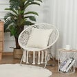 OUTSUNNY - Loveuse fauteuil rond de jardin fauteuil lune papasan pliable grand confort macramé coton polyester beige - vignette