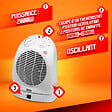 WARM TECH - Radiateur soufflant 2000W oscillant avec thermostat - vignette