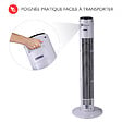 HOMCOM - Ventilateur colonne tour programmable oscillant silencieux 45 W avec télécommande écran affichage minuterie 3 modes 3 vitesses 32L x 32l x 96H cm blanc noir - vignette