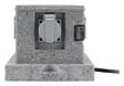 ZENITECH - Borne jardin IP44 4 x 16A + 2 interrupteurs câble H07RN-F 3G1,5mm² 4,5m - Zenitech - vignette