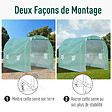 OUTSUNNY - Serre de jardin tunnel surface sol 6 m² 3L x 2l x 2,10H m châssis tubulaire renforcé porte zippée 4 fenêtres enroulables vert - vignette