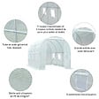 OUTSUNNY - Serre de jardin tunnel surface sol 7 m² 3,5L x 2l x 2H m châssis tubulaire renforcé 18 mm 6 fenêtres blanc - vignette