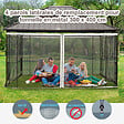 OUTSUNNY - Moustiquaires pour tonnelle barnum pavillon de jardin 3 x 4 m - lot de 4 moustiquaires zippées + crochets d'attaches - polyester nylon - vignette