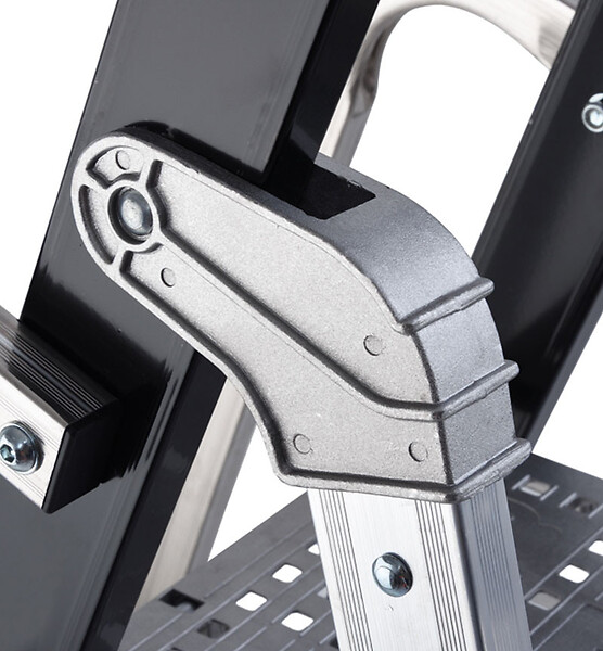 HAILO - Escabeau professionnel de chantier roulant pliable en aluminium 6 marches Hailo - large
