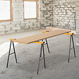 HOMCOM - HOMCOM Lot de 2 tréteaux pliables compactes poignée transport dim. 100L x 50l x 76H cm surface antidérapante métal noir jaune - vignette