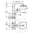 GROHE - Colonne de douche thermostatique XXL Cube 250 + Douchette 2 jets, Chrome (26696022) - vignette