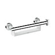 HANSGROHE - Unica Poignée d'appui Comfort avec tablette et support de douchette, Blanc/chromé (26328400) - vignette