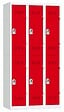 P.HENRY - Vestiaire 3 colonnes - 2 cases - Gris perle et rouge - vignette