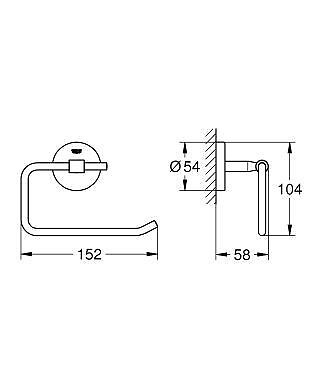 GROHE - BauCosmopolitan Set d'accessoires avec Brosse WC murale + Dérouleur de papier en métal, Chrome (40463001-DUOESSENTIALS) - large