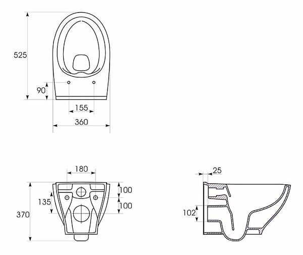 GROHE - Pack WC Bâti autoportant Rapid SL + WC sans bride Cersanit + Abattant softclose + Plaque chrome (ProjectDormo-2) - large