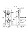 GROHE - Pack WC Bâti-autoportant Rapid SL + WC Infinitio sans bride noir mat + Abattant softclose + Plaque chrome - vignette
