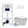 VILLEROY ET BOCH - Pack WC Bâti-support + WC Swiss Aqua Technologies sans bride et fixations invisibles + Plaque blanche (ViConnectSATrimless-2) - vignette