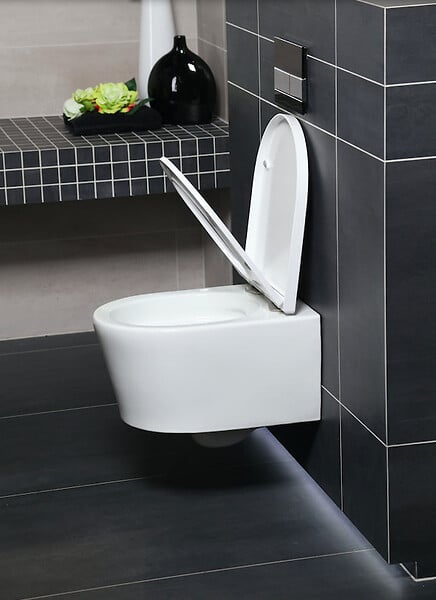 VILLEROY ET BOCH - Pack WC Bâti-support + WC Swiss Aqua Technologies sans bride et fixations invisibles + Plaque blanche (ViConnectSATrimless-2) - large