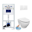 VILLEROY ET BOCH - Pack WC bâti-support + WC Cersanit Dormo sans bride + Abattant softclose + Plaque blanche (ViConnectDormo-2) - vignette