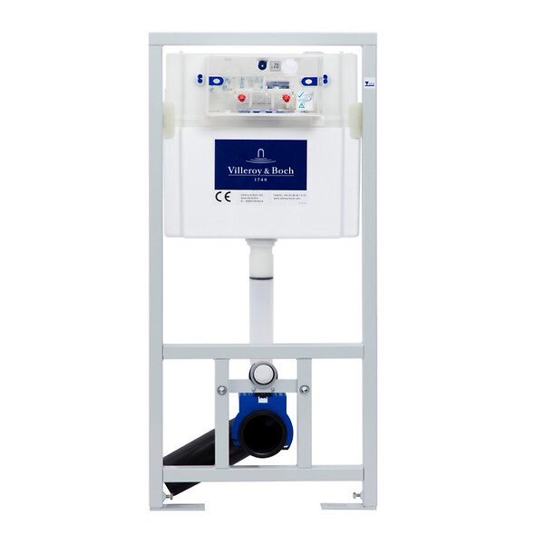 VILLEROY ET BOCH - Pack WC bâti-support + WC Cersanit Dormo sans bride + Abattant softclose + Plaque blanche (ViConnectDormo-2) - large