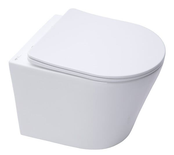 GROHE - Pack WC Bâti-support autoportant + WC suspendu sans bride SAT Infinitio + Abattant frein de chute + Plaque Blanc Alpin - large
