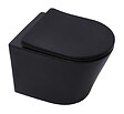 SWISS AQUA TECHNOLOGIES - Pack WC Bâti autoportant + WC SAT Infinitio sans bride noir mat + Abattant softclose + Plaque noire mat - vignette