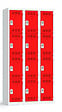 P.HENRY - Vestiaire 3 colonnes - 4 cases - Gris perle et rouge - vignette