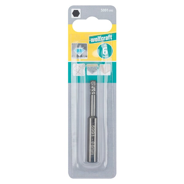WOLFCRAFT - 1 Foret diamant Hex Ø 6 mm - large