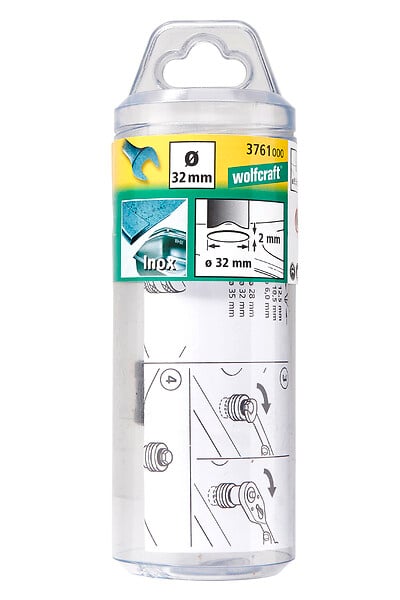 WOLFCRAFT - 1 Emporte-pièce à roulement + foret Ø32 - large
