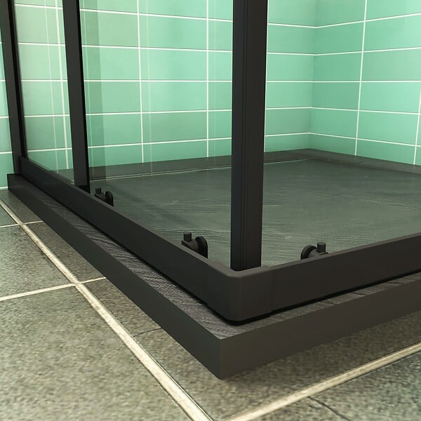 AICA SANITAIRE - AICA cabine de douche 80x80x200cm cabine de douche coulissante en verre anticalcaire et le modèle noir mat Hauteur 200cm - large
