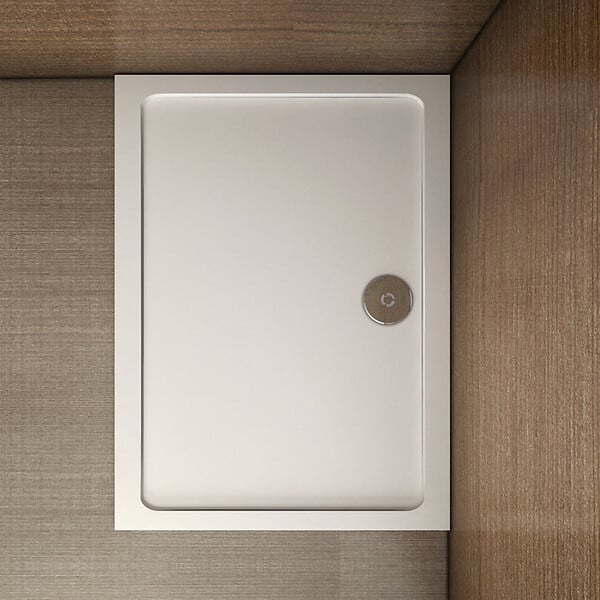 AICA SANITAIRE - AICA receveur de douche blanc 90x70x3cm rectangulaire, Extra-plat, gel coat, bac à douche anti-dérapant Modèle Classique - large