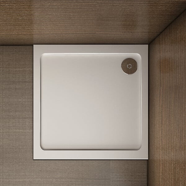 AICA SANITAIRE - AICA receveur de douche blanc 100x100x3cm carré, Extra-plat, gel coat, bac à douche anti-dérapant Modèle Classique - large