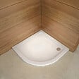 AICA SANITAIRE - AICA receveur de douche blanc 90x90x3cm 1/4 de cercle, extra-plat, gel coat, bac à douche anti-dérapant avec la bonde de receveur et le siphon 90cm - vignette
