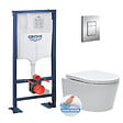 GROHE - Pack WC bâti-autoportant Rapid SL + WC SAT rimless fixations invisibles + Abattant softclose + Plaque chrome Autoportant-SAT-1 - vignette
