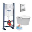 GROHE - Pack WC autoportant avec cuvette Swiss Aqua Technologies sans bride + Plaque chrome (ProjectSATrimless-1) - vignette