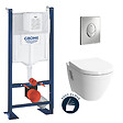 GROHE - Pack WC Bâti Rapid SL Autoportant + Cuvette Vitra S50 + Abattant soft close + Plaque chrome (ProjectS50softclose-2) - vignette