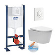 GROHE - Pack WC Rapid SL autoportant + cuvette sans bride SAT, fixations cachées + plaque Skate Air blanche (ProjectSATrimless-3) - vignette
