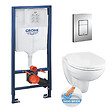 GROHE - Pack WC Rapid SL + cuvette suspendue sans bride Porcher + plaque Grohe Skate Cosmopolitan chrome (RapidSL-PorcherRimless) - vignette
