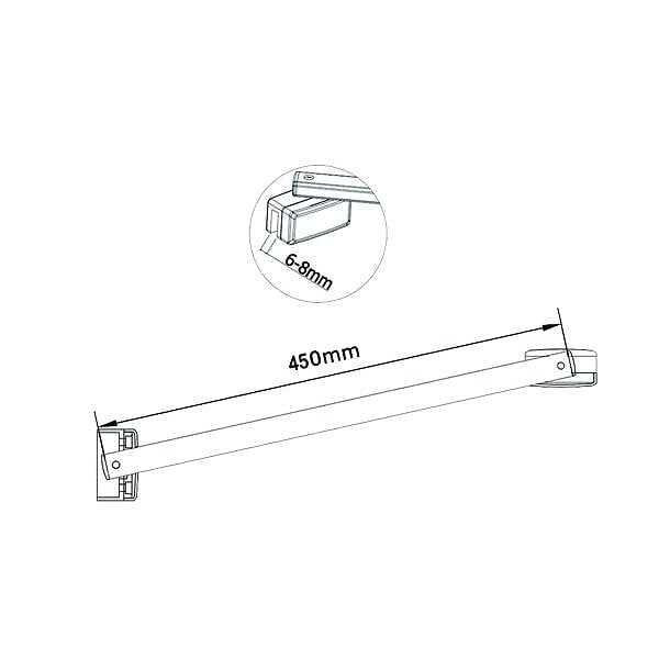 AICA SANITAIRE - AICA barre de stabilisation 450mm pour douche à l'italienne, barre de fixation la pince 360° - large