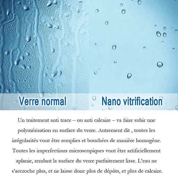 AICA SANITAIRE - AICA paroi de douche 50x200cm en 8mm verre anticalcaire paroi de douche à l'italienne - large