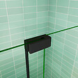 AICA SANITAIRE - AICA  porte de douche pivotante 90x195cm profilé noir 8mm verre anticalcaire installation en niche - vignette