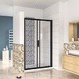 AICA SANITAIRE - AICA porte de douche noire 110x195cm porte de douche avec l'amortisseur porte de douche coulissante en 8mm verre anticalcaire - vignette
