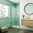 AICA SANITAIRE - AICA porte de douche 100x180cm porte de douche pivotante en niche 5mm verre anticalcaire porte de douche hauteur 180 cm - vignette