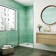 AICA SANITAIRE - AICA porte de douche 100x180cm porte de douche pivotante en niche 5mm verre anticalcaire porte de douche hauteur 180 cm - vignette