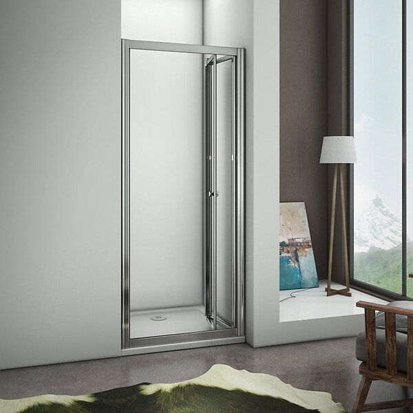 AICA SANITAIRE - AICA porte de douche 80x185cm pliante en verre sécurit clair,installation en niche - large