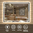 AICA SANITAIRE - Aica sanitaire Miroir simple de salle de bain lumineux LED avec anti-buée et interrupteur tactile intégré 70x50cm - vignette